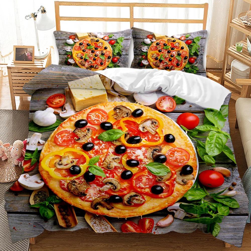 

BEST.WENSD Quality 100% Cotton Bedding Set Winter Duvet Cover Sets Reactive Printing Small Fresh Food Doughnut Bedding Sets EU single(135x200cm)