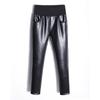 Autumn Winter Soft PU Leather Pant Thickening Warm High Waist Stretch Skinny Trousers Pencil Leather Leggings Women Velvet Pants