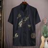 Men's Chinese Traditional Linen Tang Shirt Hand Plate Buckle Design Comfortable Stylish Soft Chinese Collar Shirt