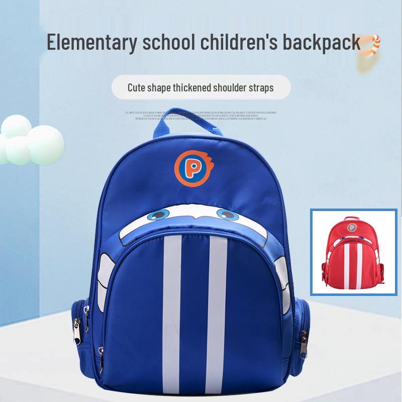 

Children s Cartoon Car Backpack with Spine Protection for Grades 1-3 20-35L Capacity