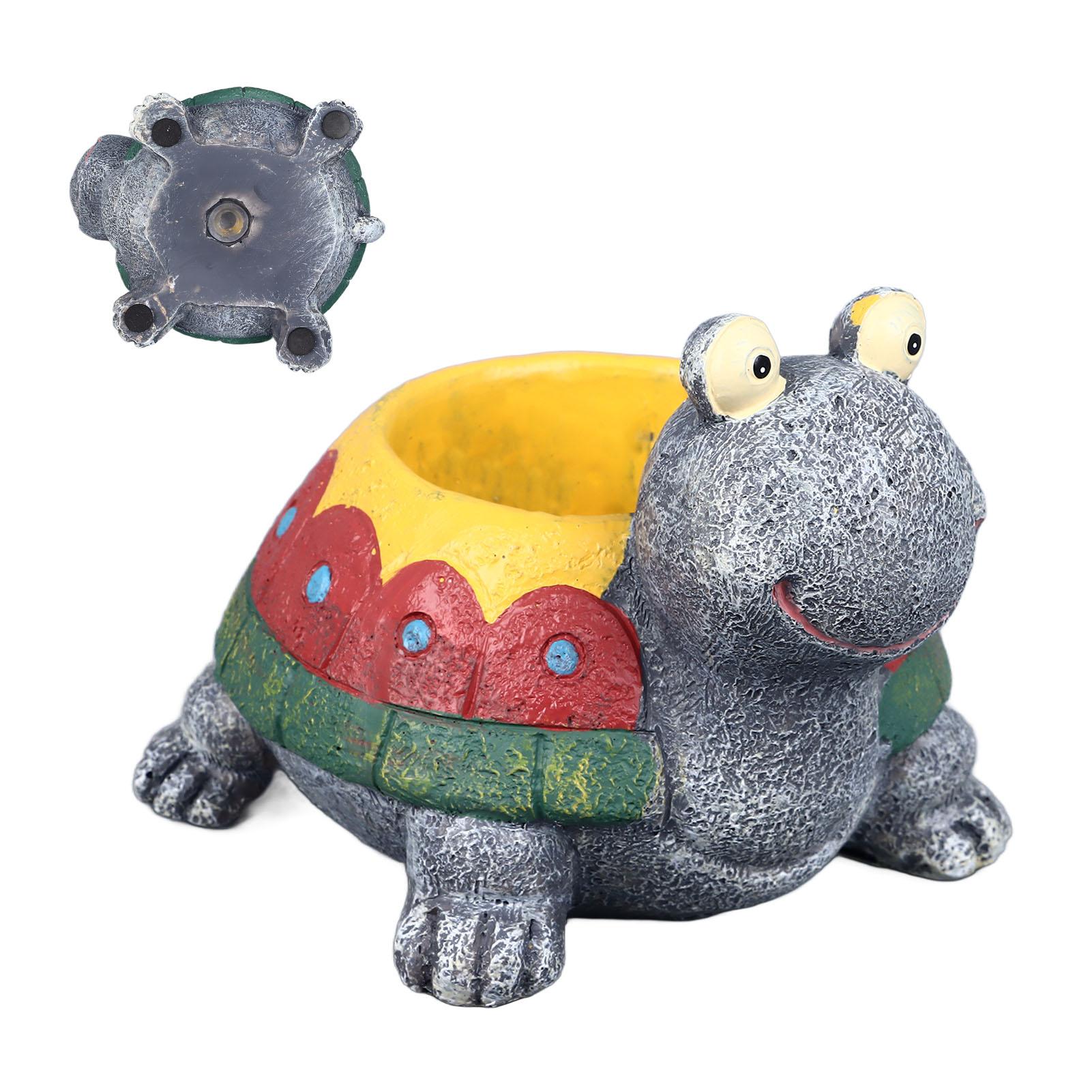 

Planter Tortoise Shape Resin Flower Pot with Drainage Holes, Stable Base, for and Landscape Cute Design, Easy Maintenance, Ind