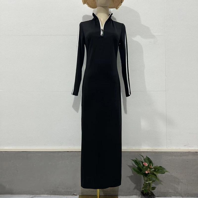 

Европейское и американское женское платье бодикон с V-образным вырезом и длинным рукавом - Удобное, Повседневное, Стройнящее Large