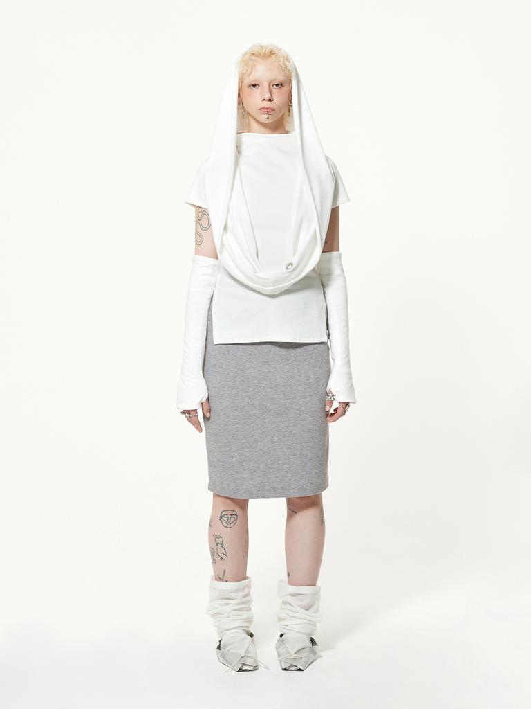 Okak Deriya-Eyelet Skirt (Gray)