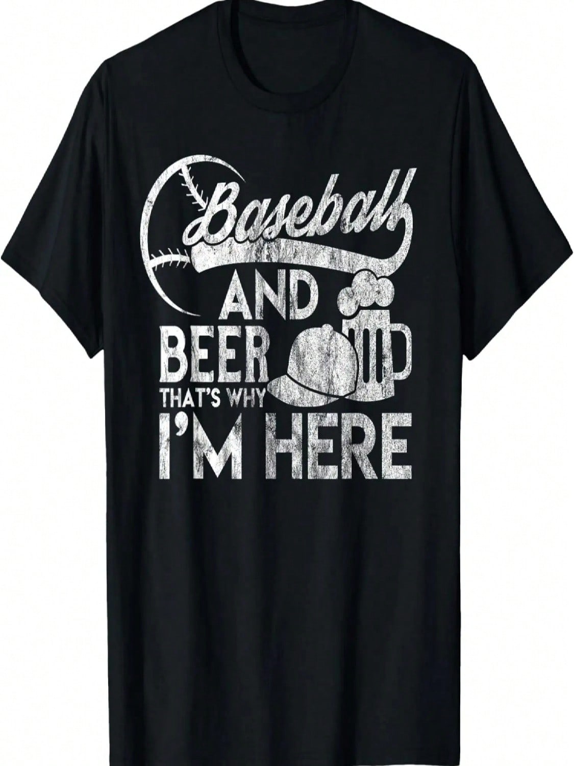 Funny Baseball And Beer T Shirt That s Why I m Here S разноцветный