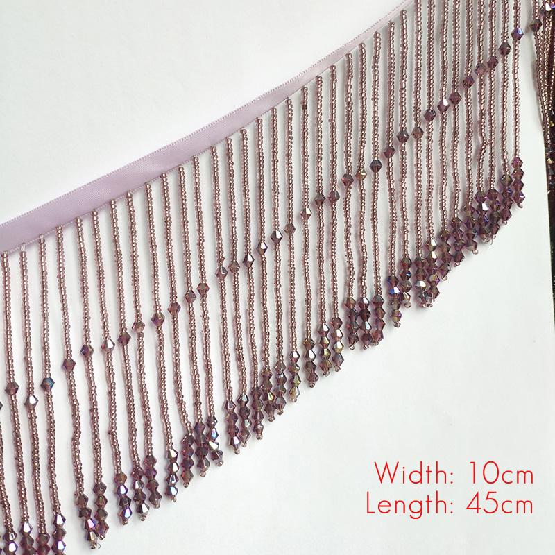 45/90cm Luksusowy Kryształ Koralikowy Frędzlowany Koronkowy Opaska DIY Suknia Ślubna Sceniczny Kostium Welon Tassel Akcesoria Do Szycia