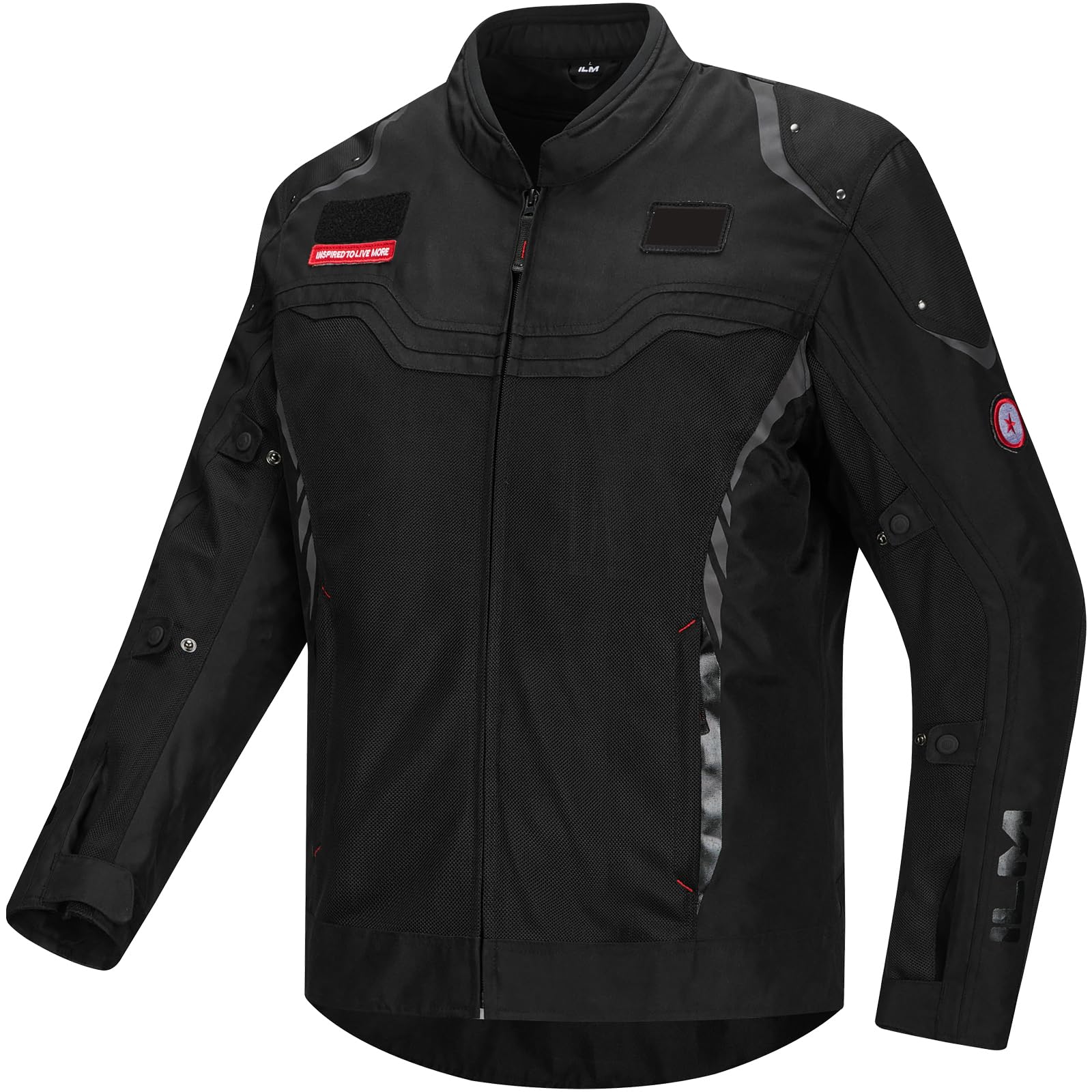 

ILM JRC2 Motorcycle CE Removable Waterproof Suitable for and Autumn Men s Jacket, Breathable, Quick-Drying, Mesh, Protector, Inner, Stylish, Touring, чорний