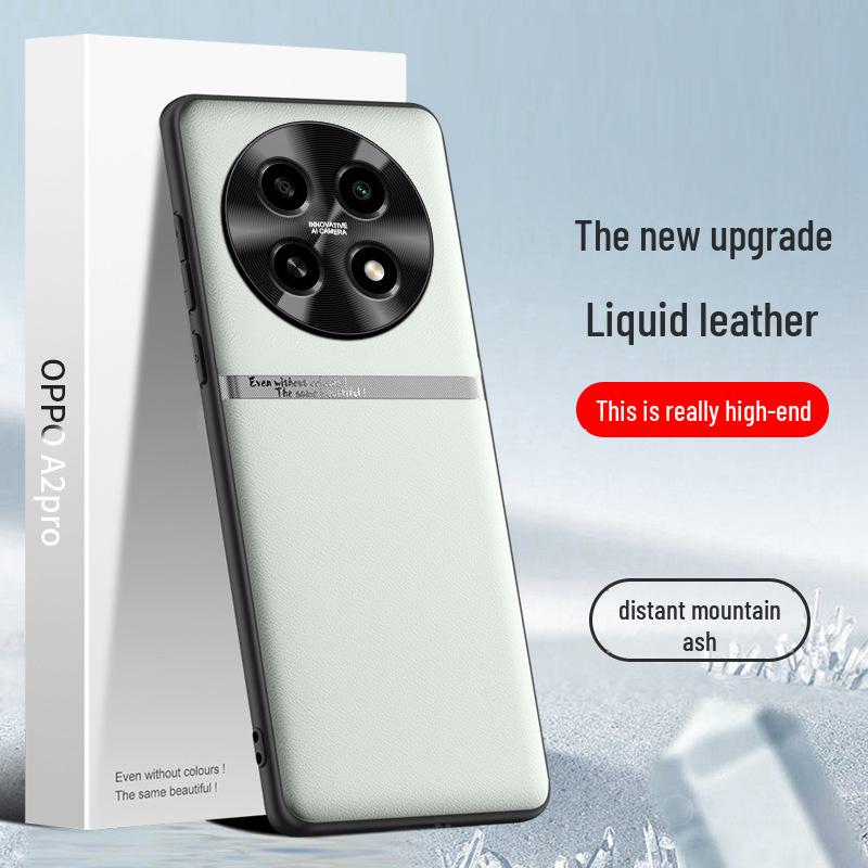 Schutzhülle aus flüssigem Leder für Oppo A2 Pro, sturz- und schmutzabweisend, Lieferung in einem Stück