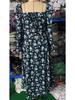 2025 Spring & Autumn European-American Bohemian Backless Print Long Sleeve Dress