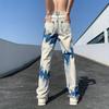 Jeans tinti in cravatta modello Hip Hop da uomo Pantaloni casual alla moda Pantaloni da strada coreani Pantaloni larghi da uomo oversize
