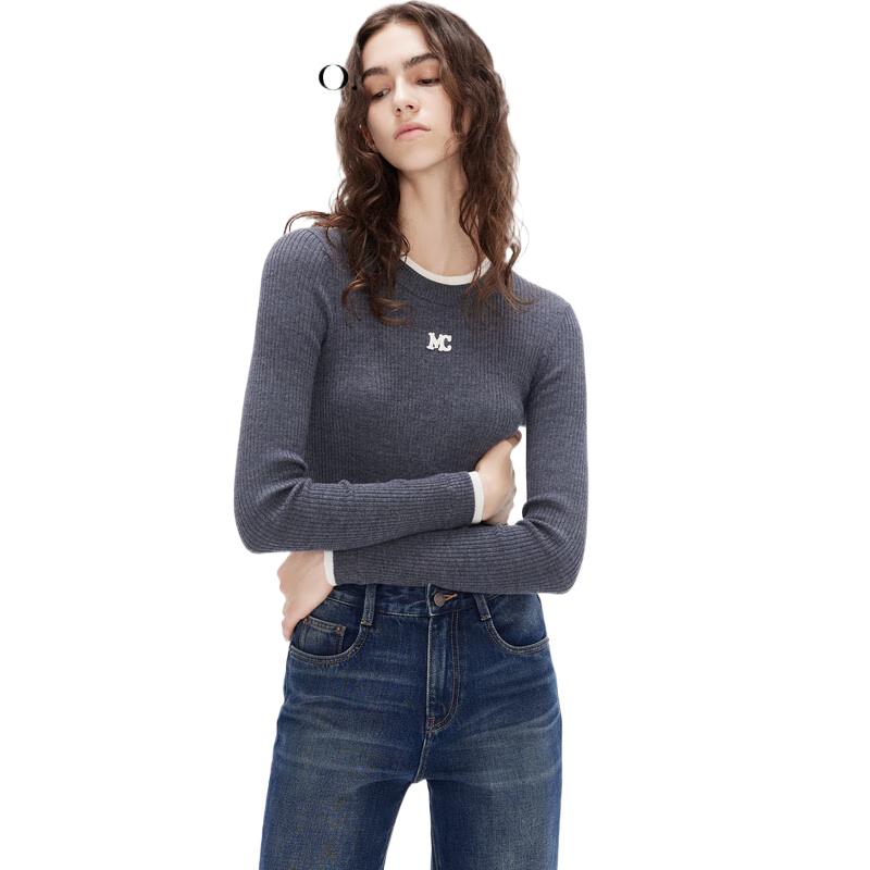 

MO&Co. Faux Two-Piece Slim-Fit Knit Sweater S 160