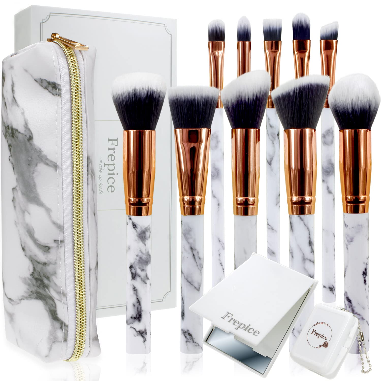 

Frepice makeup brushes [10-piece set] Powder brush, concealer brush, makeup brush pouch, makeup/Howlite pouch