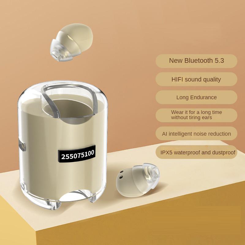 

TWS Bluetooth 5.3 Гарнитура Мини Невидимые Ультракомпактные наушники для сна Hi-Fi стерео беспроводные наушники с шумоподавлением вкладыши-вкладыши хаки