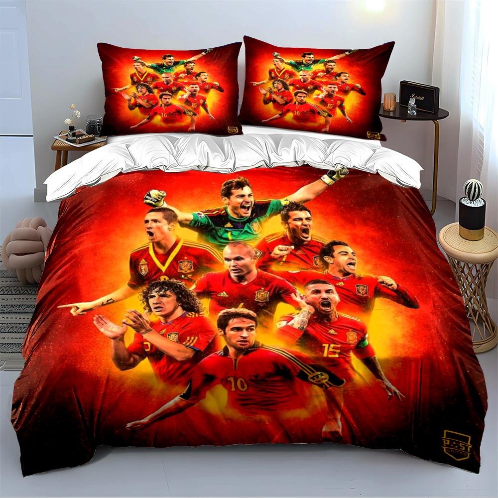 Biancheria da letto Set biancheria da letto Squadra di calcio spagnola (1 copripiumino, 2 federe, piumino non incluso)