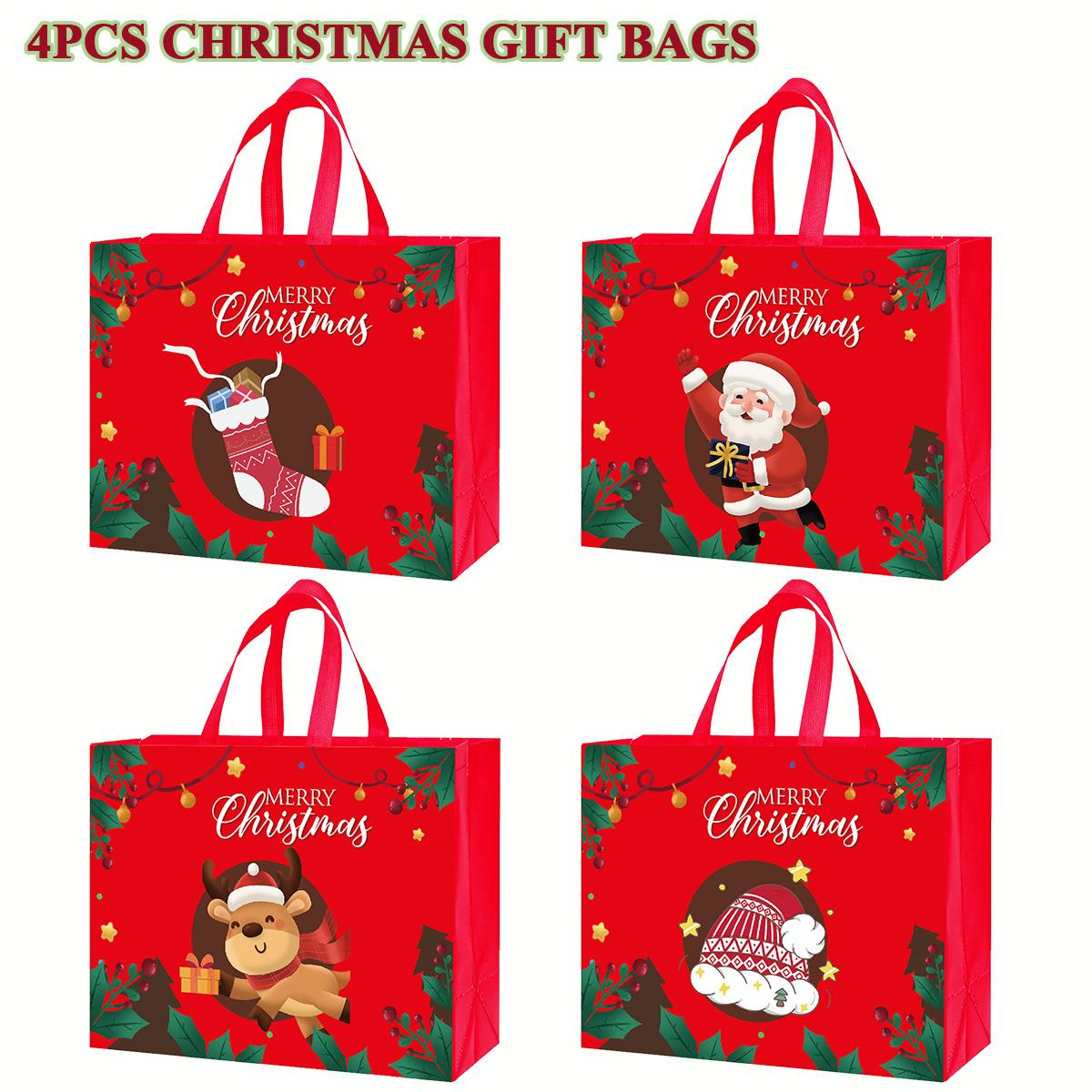 

2026 Christmas Non-woven Bag Non-woven Tote Bag Activity Gift Shopping Environmentally Friendly Packaging Bag 32*25*17cm