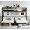 Twin Triple Bunk Bed for,Teens, Adults, Metal Twin XL Bunk Beds for 3, 3 bunk Bed for 3,Adults Heavy Metal, Black