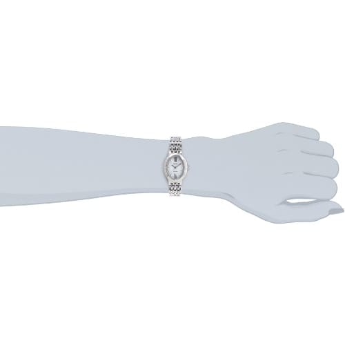 Seiko Watch Exceline Solar Watch SWCQ047 Women's Silver with Super Clear Coating, Curved Sapphire Crystal, and Diamonds