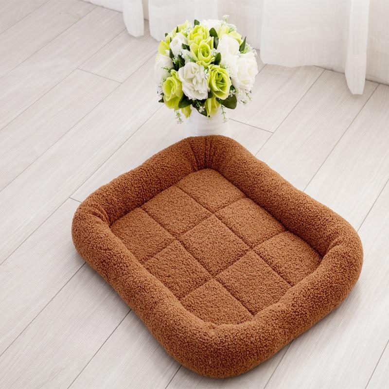 Warm Teddy Velvet Pet Nest Autumn Winter Cat Mat Dog Bed Pet Kennel Supplies (brown,40x30cm) коричневый