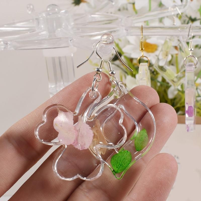 Crystal Earring Pendant Mould Ear Clips Silicone Mold Irregular Shapes Earrings Mould for DIY Enthusiasts Crafts Mould