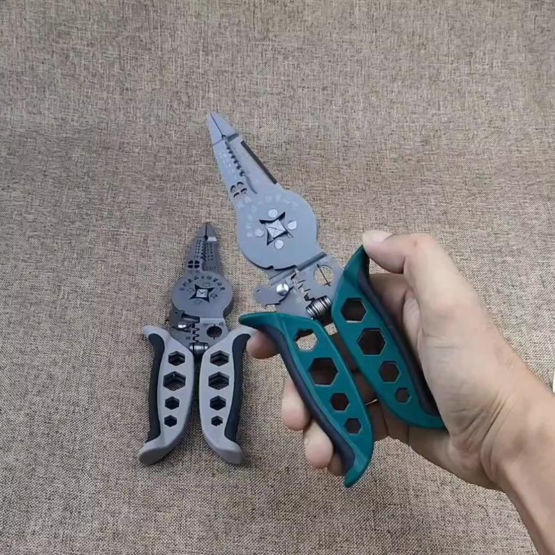 1 Piece Multifunctional Cable Cutter Curved Mouth Wire Stripper Crimping Pliers Electrician Wire Stripper Winding Hand Tools