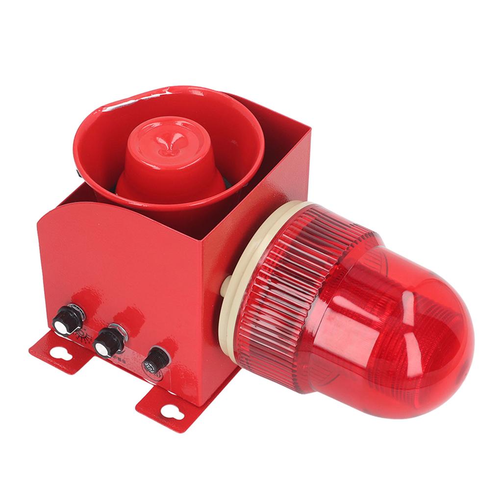 Industrial Siren Alarm Volume Tone Adjustable Waterproof Strong Bright Wall Mount Outdoor Siren Strobe EU Plug 220V