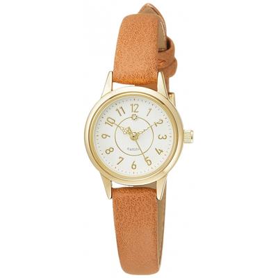 [Fieldwork] Watch Analog Diamond Diamond Decoration Leather Strap YM040-3 Women's Brown