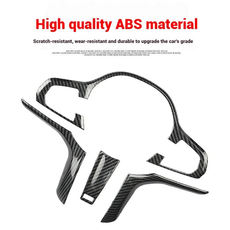 ABS Kohlefaser Auto Lenkrad Knopf Abdeckung Zierleisten Aufkleber Für BMW 3 5 Serie G20 G30 X3 X4 G01 G02 2018-Auto Zubehör