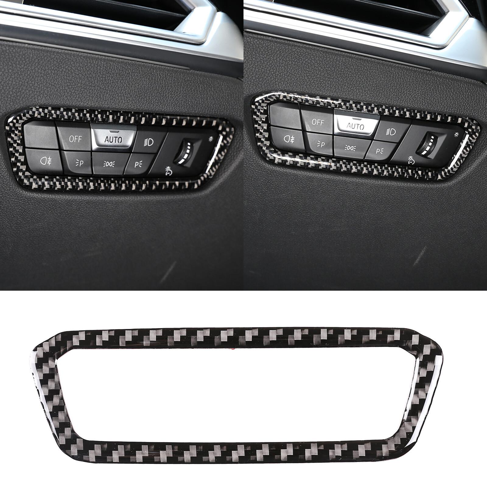 Real Carbon Fiber Headlight Switch Button Cover Trim For Toyota Supra 19-24