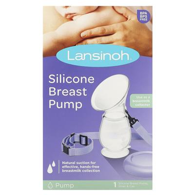 Silicone Breast Pump, Single Breast Pump, Strap & Lid