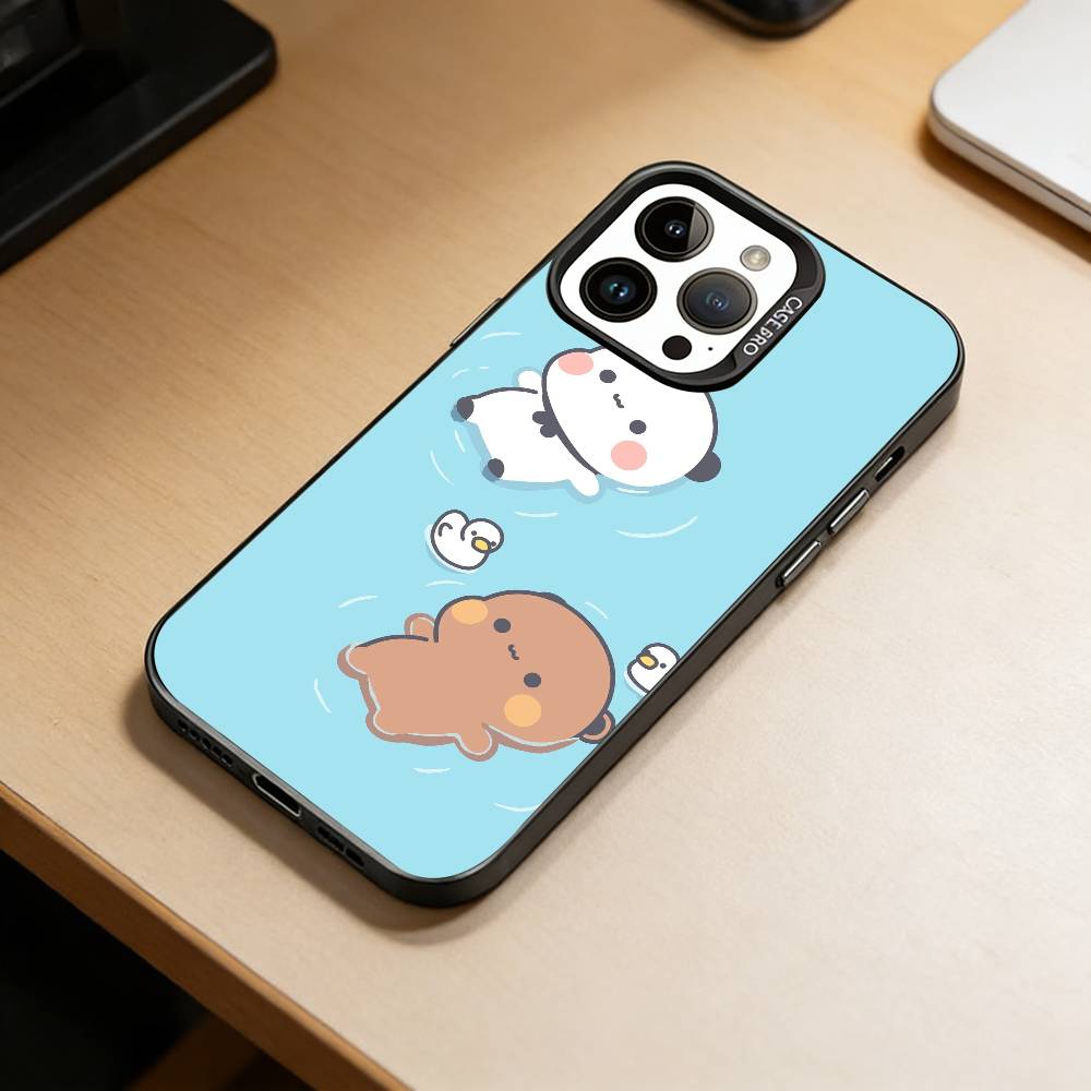 Cute BuBu-DuDu Du Phone Case For iPhone 17,16,15,14,13,12,11 Plus,Pro Max,XS,Colorful Silver Black Cover