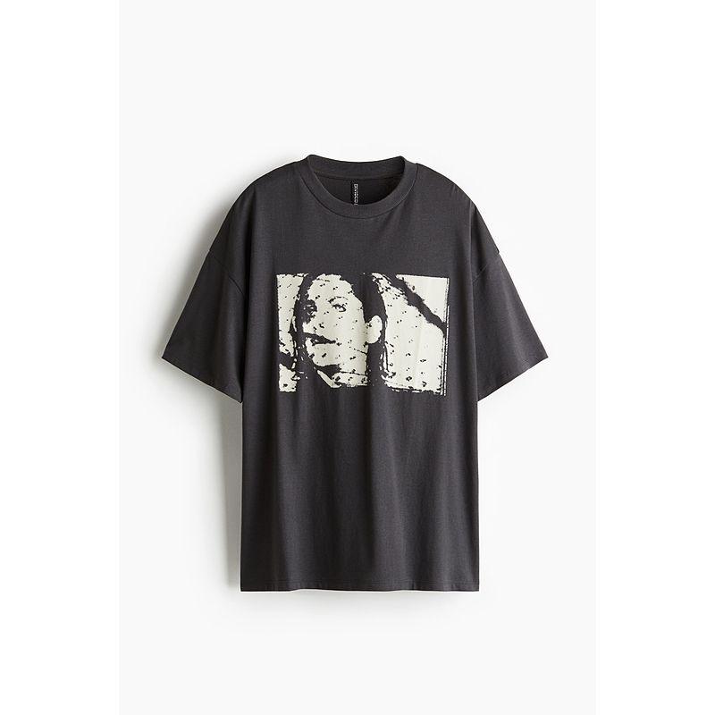 

Женская футболка HM Осень 2024 Новое поступление Короткий рукав Модная Повседневная Свободная Большой профиль Футболка из чистого хлопка 1227727 Black/Jane s Addiction 170/116(XL)