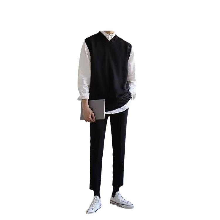 2023 Men's Trendy V-Neck Sleeveless Knit Sweater Vest