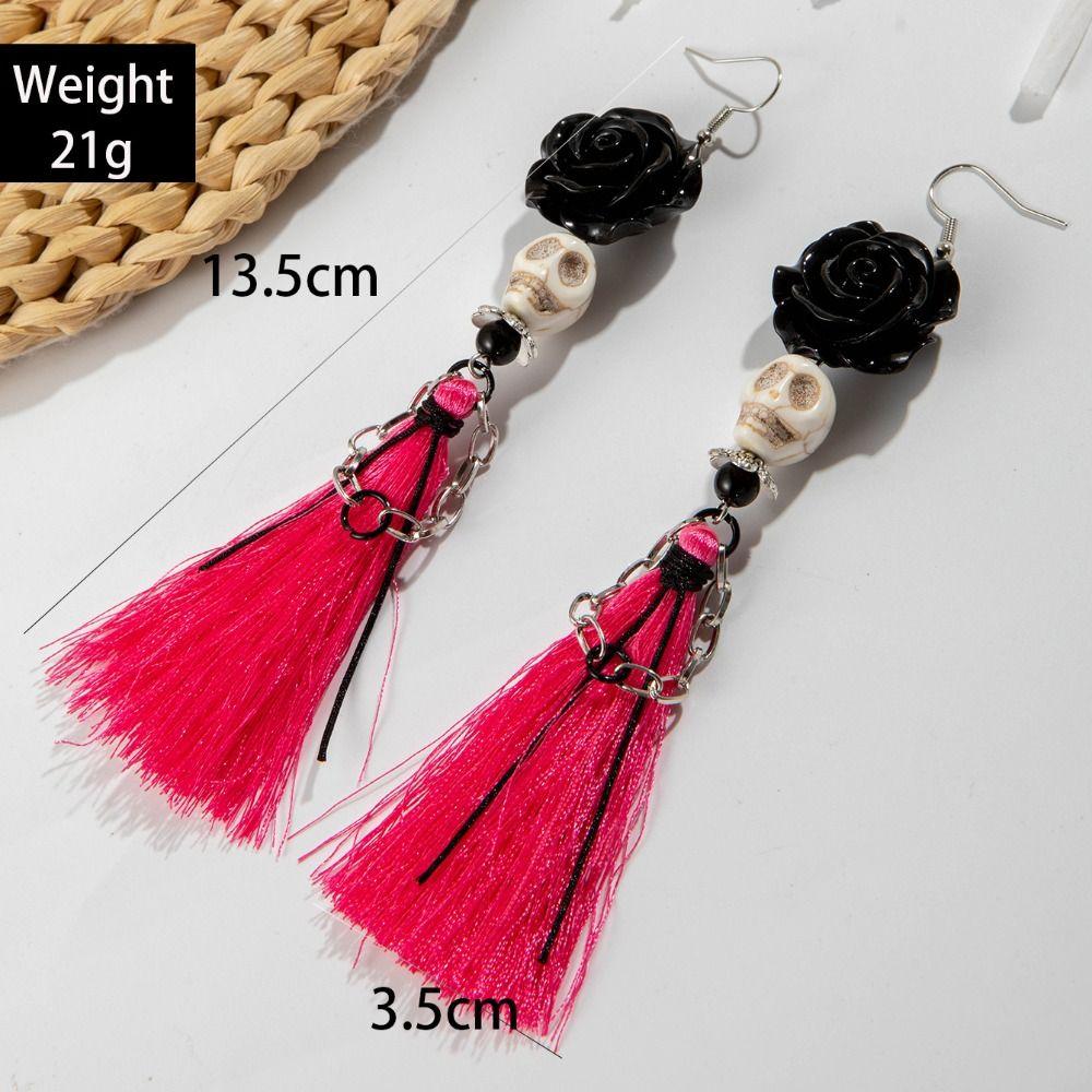 Colorful Skull Drop Earring Rice Bead Pumpkin Earrings Fashion Ear Jewelry Accessories Hipster