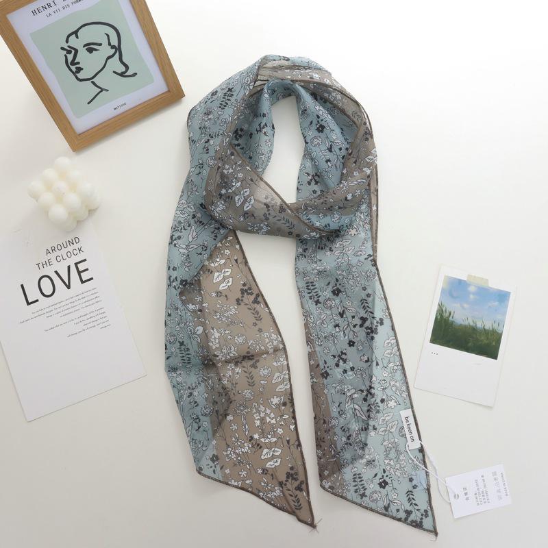 2025 Nische Persönlichkeit Colorblock Seidenschal: Vielseitiges und modisches dünnes Krawattenband-Accessoire für Damen