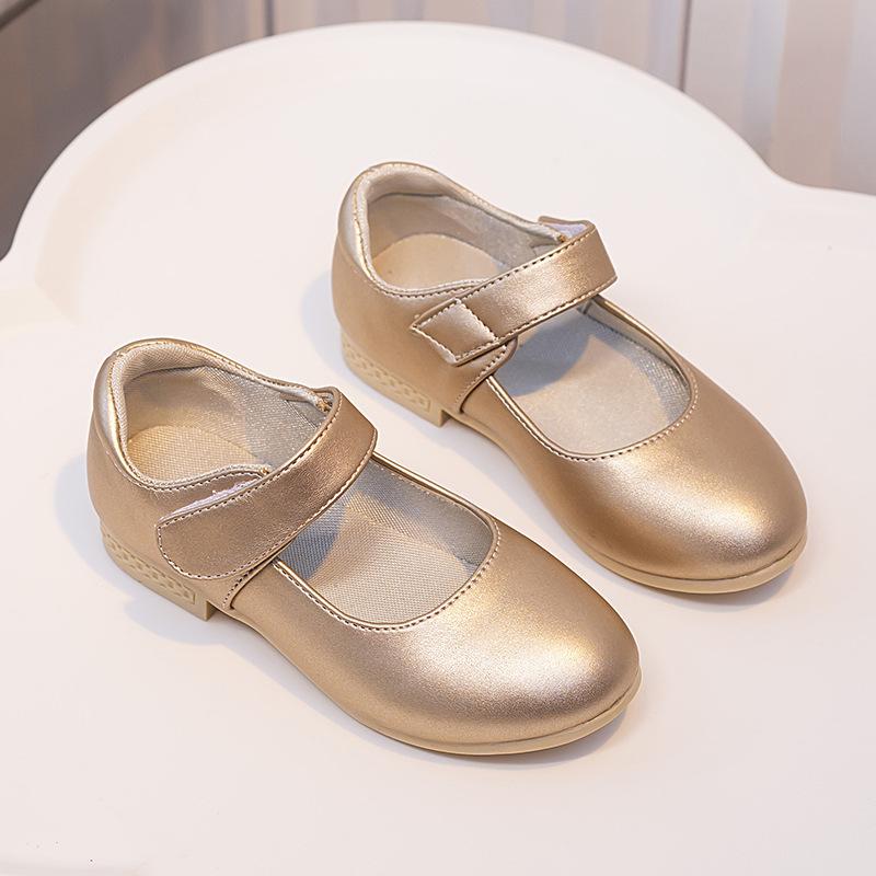 Fashion Versatile Girls' Shoes 2025 Spring New Kids Leather Shoe Simple Girls' Casual Shoes Anti Slip Child Performance Shoe