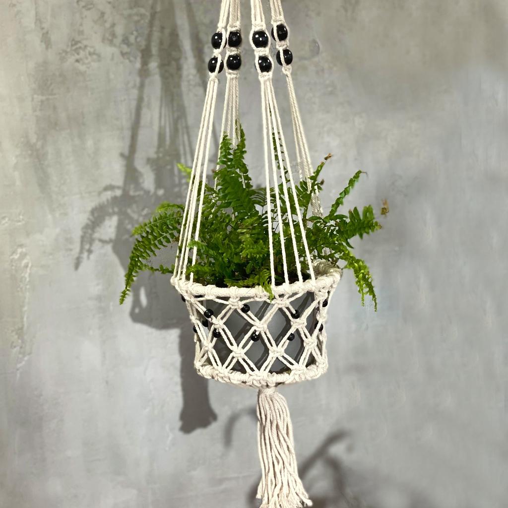 Macrame Plant Pot Holder Beaded