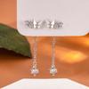 925 Sterling Silver Small Fresh Tassel Exquisite Butterfly Stud Earrings Two Wear Rear Hanging Birthday Party Anniversary Gift