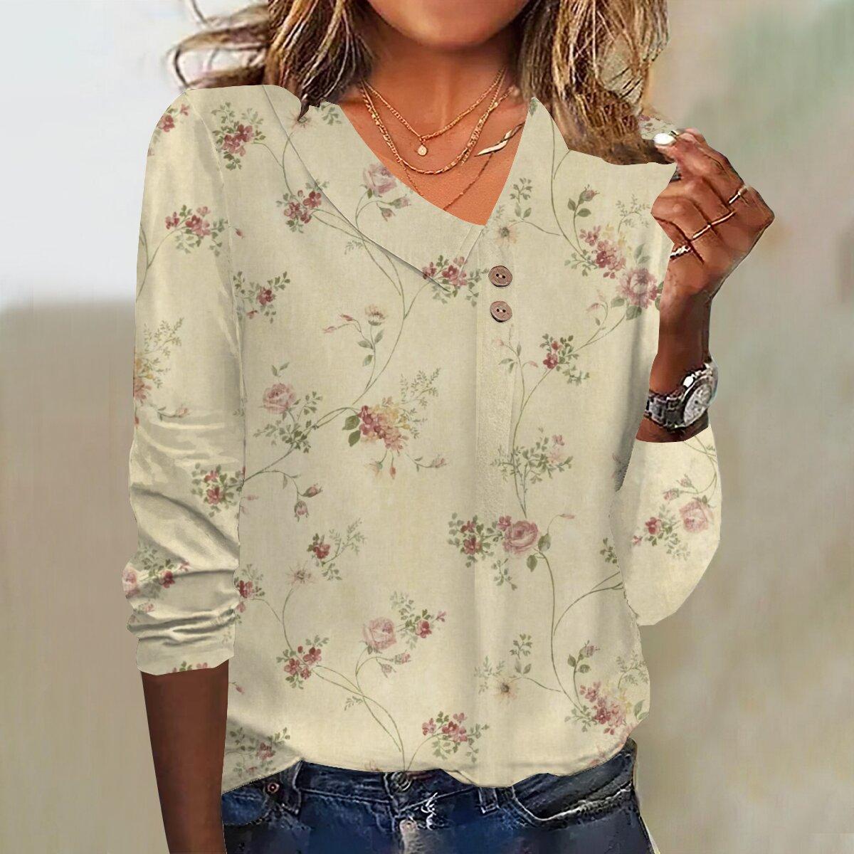 

2023 Осенний новый модный женский повседневный топ с рукавом 3/4 и принтом больших размеров