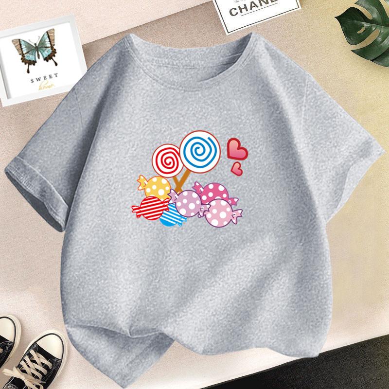 Girl Shirt Candy Lollipop Sweet T Shirts Girl Clothes Outfit Kids Tops Baby Girl Clothes T-shirts Child Clothing