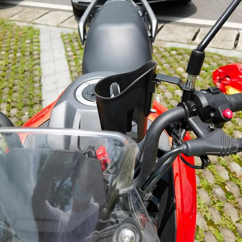 Motorcycle Scooter Cup Holder with Strong Stability & Quick Release Function Adjustable Width Cup Mount Simple Installs