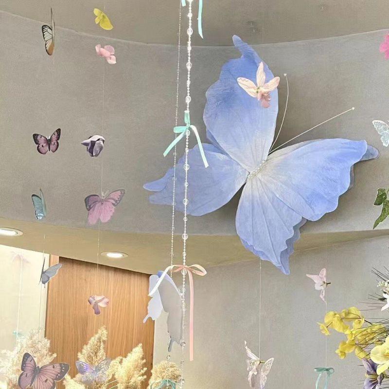 

MEI CHEN 3D Crepe Paper Decorations: Indoor/Outdoor Butterfly & Flower Props for Photography and Window Display