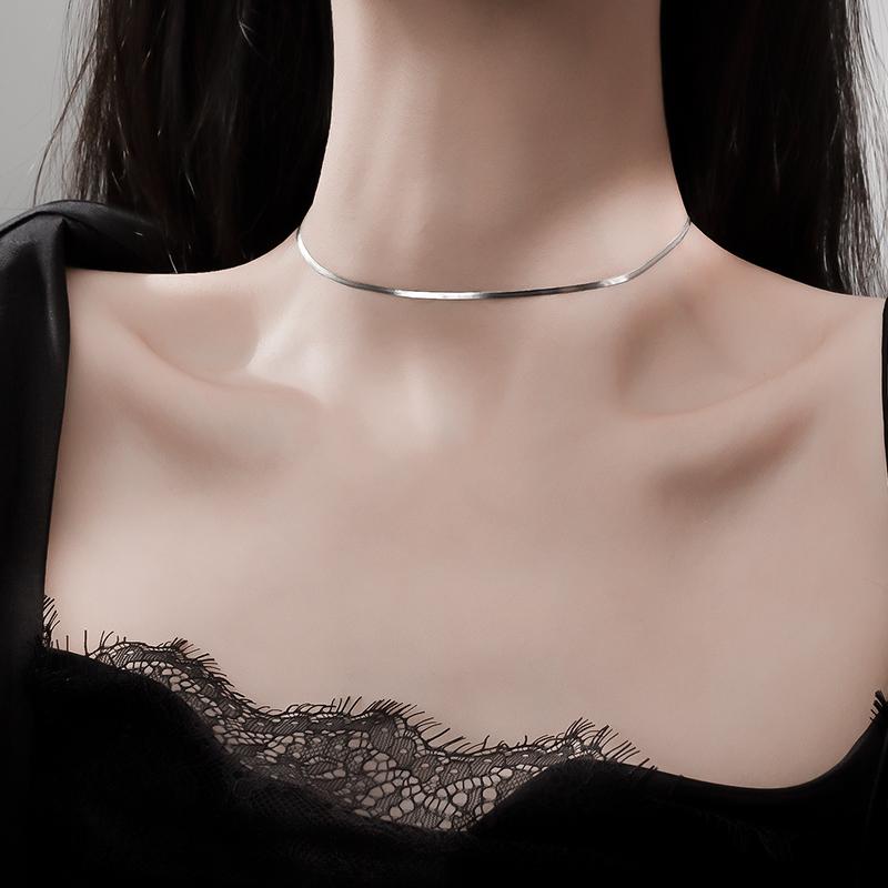 ANENJERY Women'S Fashion Jewelry Chain Necklace For Woomen Girl Delicate Shining Clavicle Chain Party Jewelry Wholesale S-N632