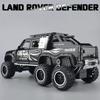 1/24 Land Rover Defender Six-Wheel Off-Road Vehicle Model Simulation Sound Light Children's Game Toy Car Boy Gift