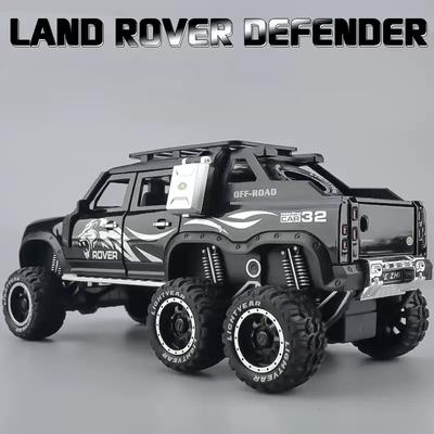 2026 New 1:24 Land Rover Defender Six-Wheel Off-Road Vehicle Model Simulation Sound Light Children's Game Toy Car Boy Gift Simulation Toy