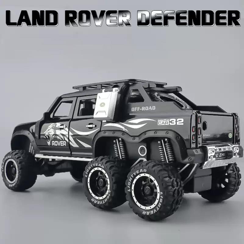 1/24 Land Rover Defender Six-Wheel Off-Road Vehicle Model Simulation Sound Light Children's Game Toy Car Boy Gift