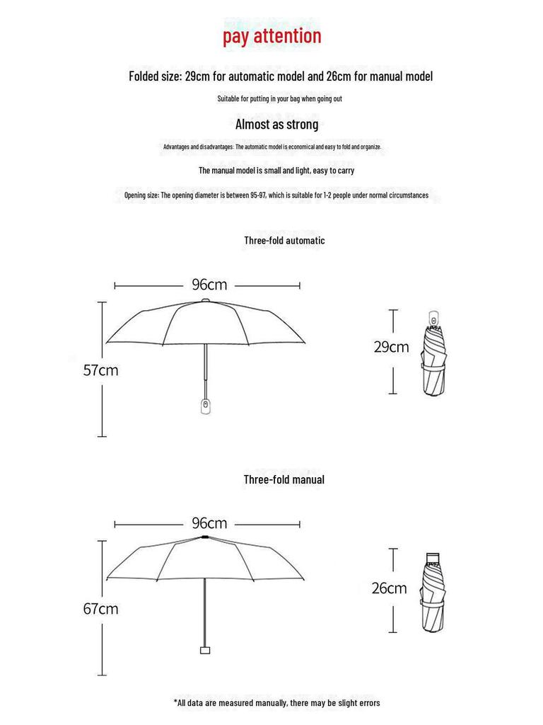 Verlaufsfarbener Doppelfunktionsschirm für Sonnen- und Regenschutz