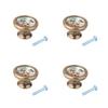 4x Vintage Cabinet Door Bin Handle Pull Knob Hardware - Bird And Flowers