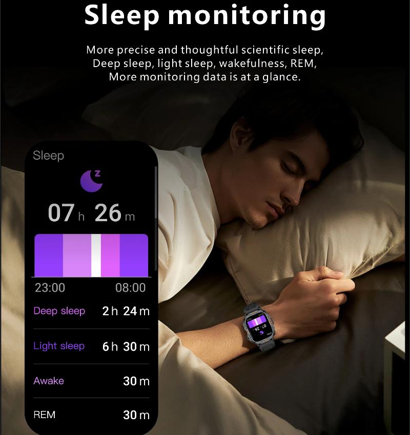 2025 New Military Grade Smart Watch Men 1.96" AMOLED Screen 5ATM Waterproof Sports Fitness Tracker BT Call Smartwatch For Xiaomi