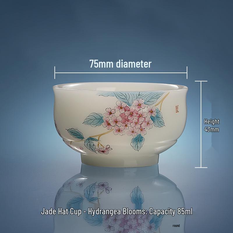 Hand-Painted Jade Ceramic Gongfu Tea Cup - Landscape Design, Perfect for Tea Tasting, Personal Use, or Gift.