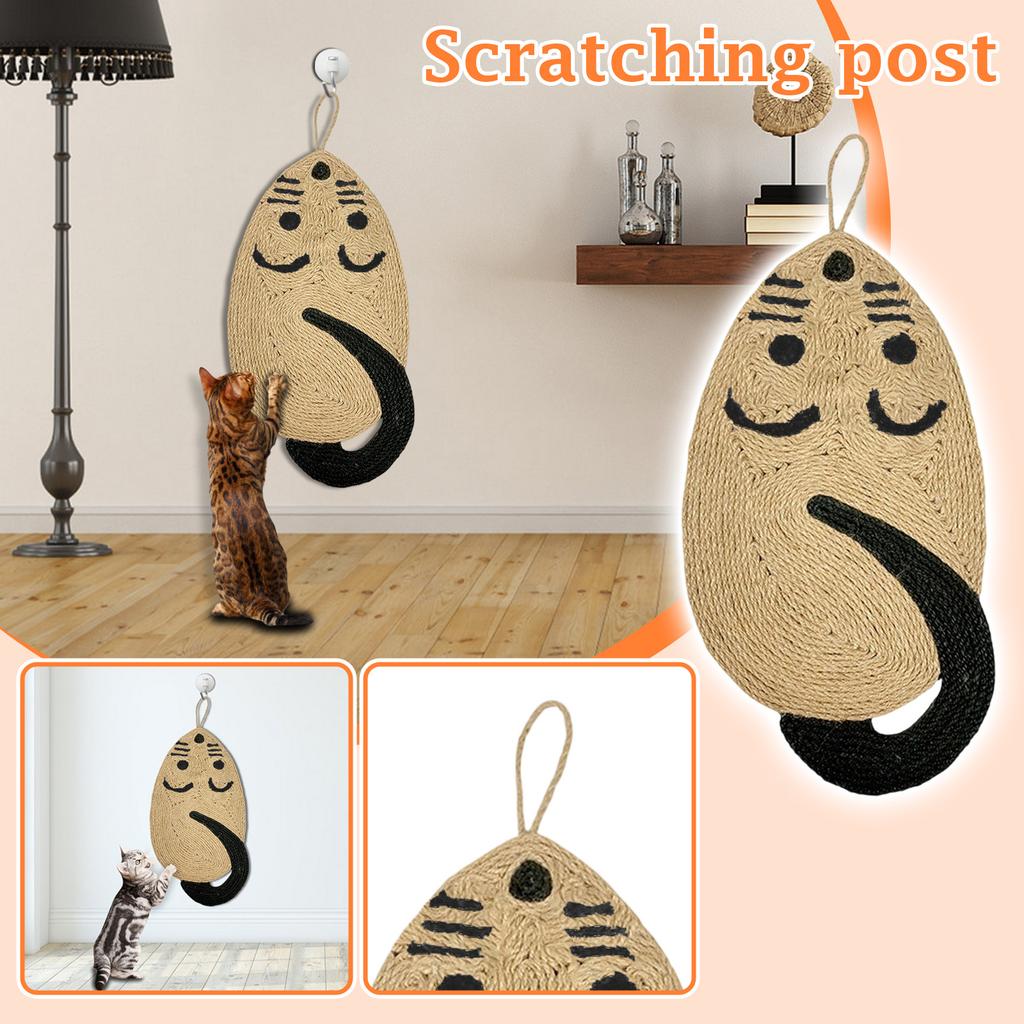 Mouse-Shaped Sisal Cats Scratcher Pad - Hanging & Floor-, Non-Shedding Cats Scratching Toy