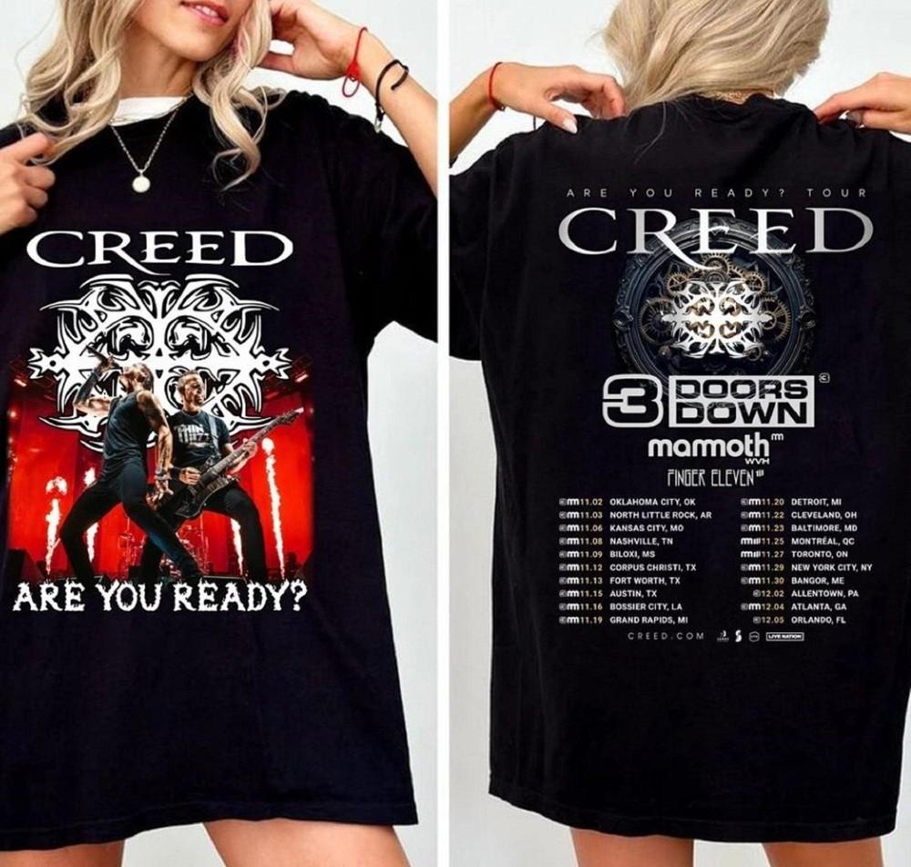 Двусторонняя футболка Creed Tour 2025 Черная Хлопок Все размеры S-5XL HD666 Унисекс Футболка XXXXL